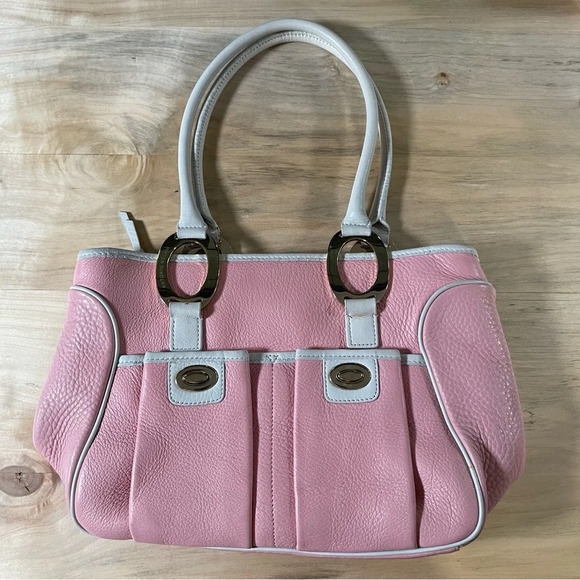 Antonio Melani Y2K Baby Pink Soft Pebble Grain Leather Shoulder Bag - Picture 1 of 15